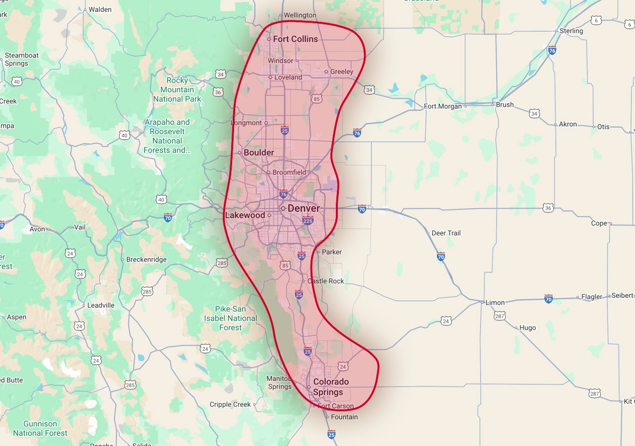 Minuteman Heating and Cooling service area.